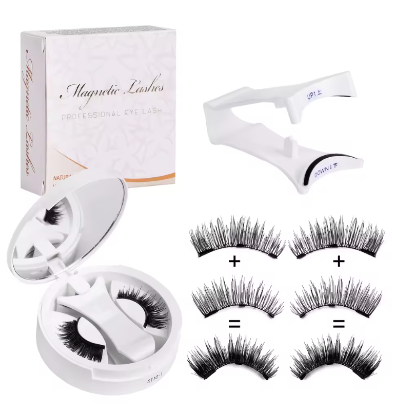 Pestañas magnéticas reutilizables con aplicador, aspecto natural, fácil uso
