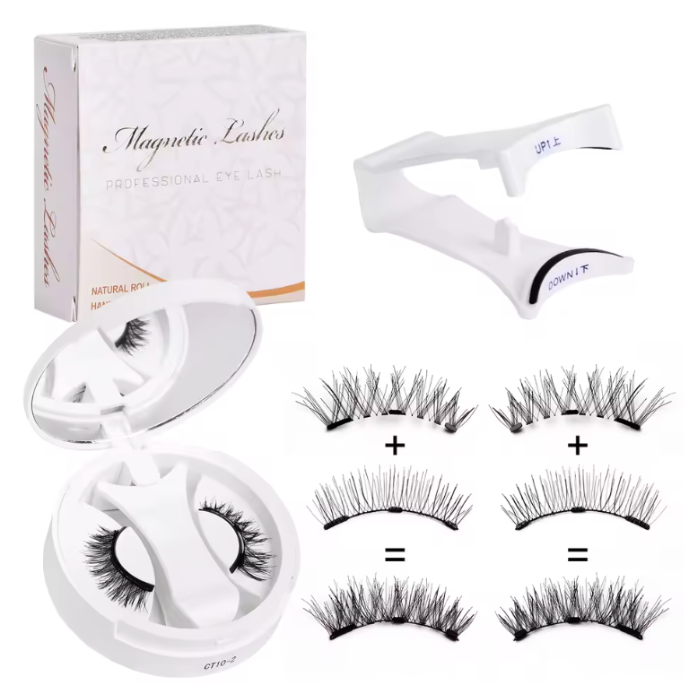 Pestañas magnéticas reutilizables con aplicador, aspecto natural, fácil uso