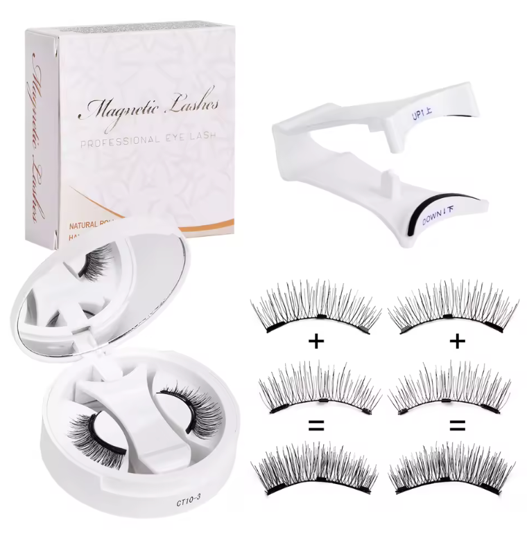 Pestañas magnéticas reutilizables con aplicador, aspecto natural, fácil uso
