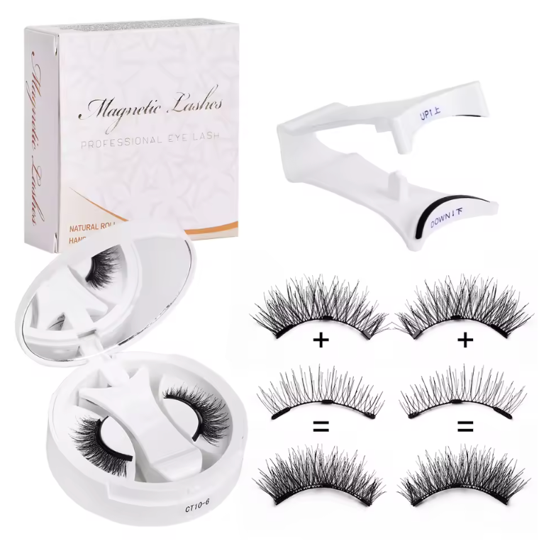 Pestañas magnéticas reutilizables con aplicador, aspecto natural, fácil uso