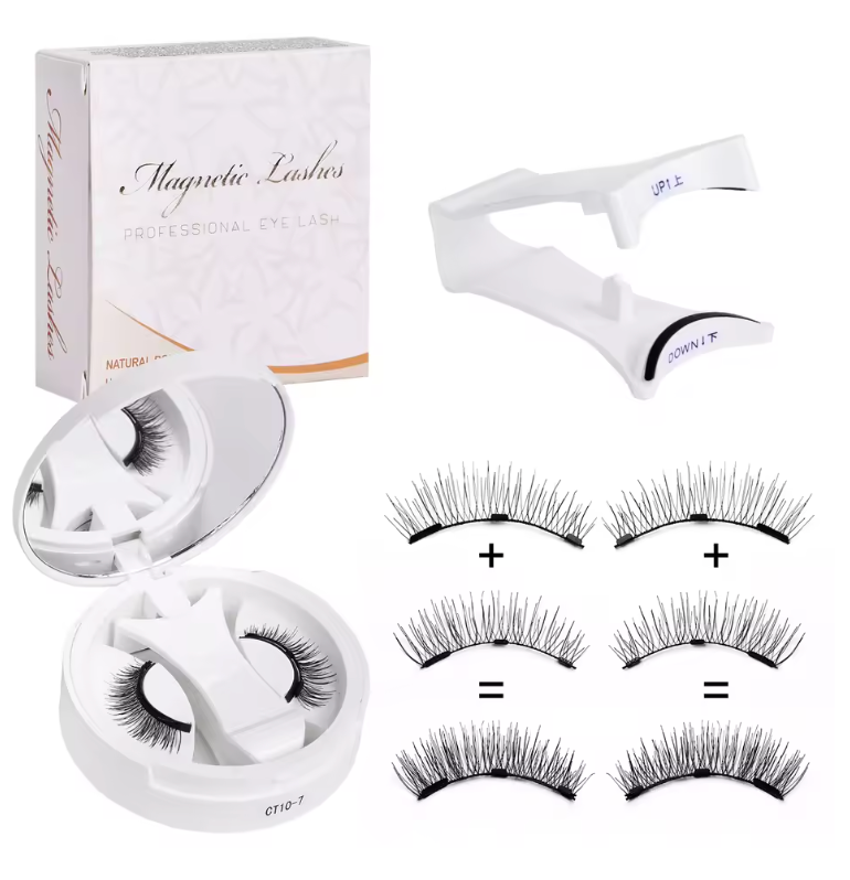 Pestañas magnéticas reutilizables con aplicador, aspecto natural, fácil uso