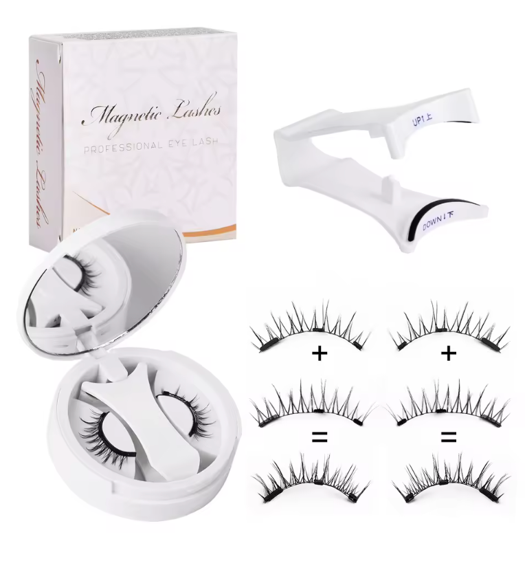 Pestañas magnéticas reutilizables con aplicador, aspecto natural, fácil uso