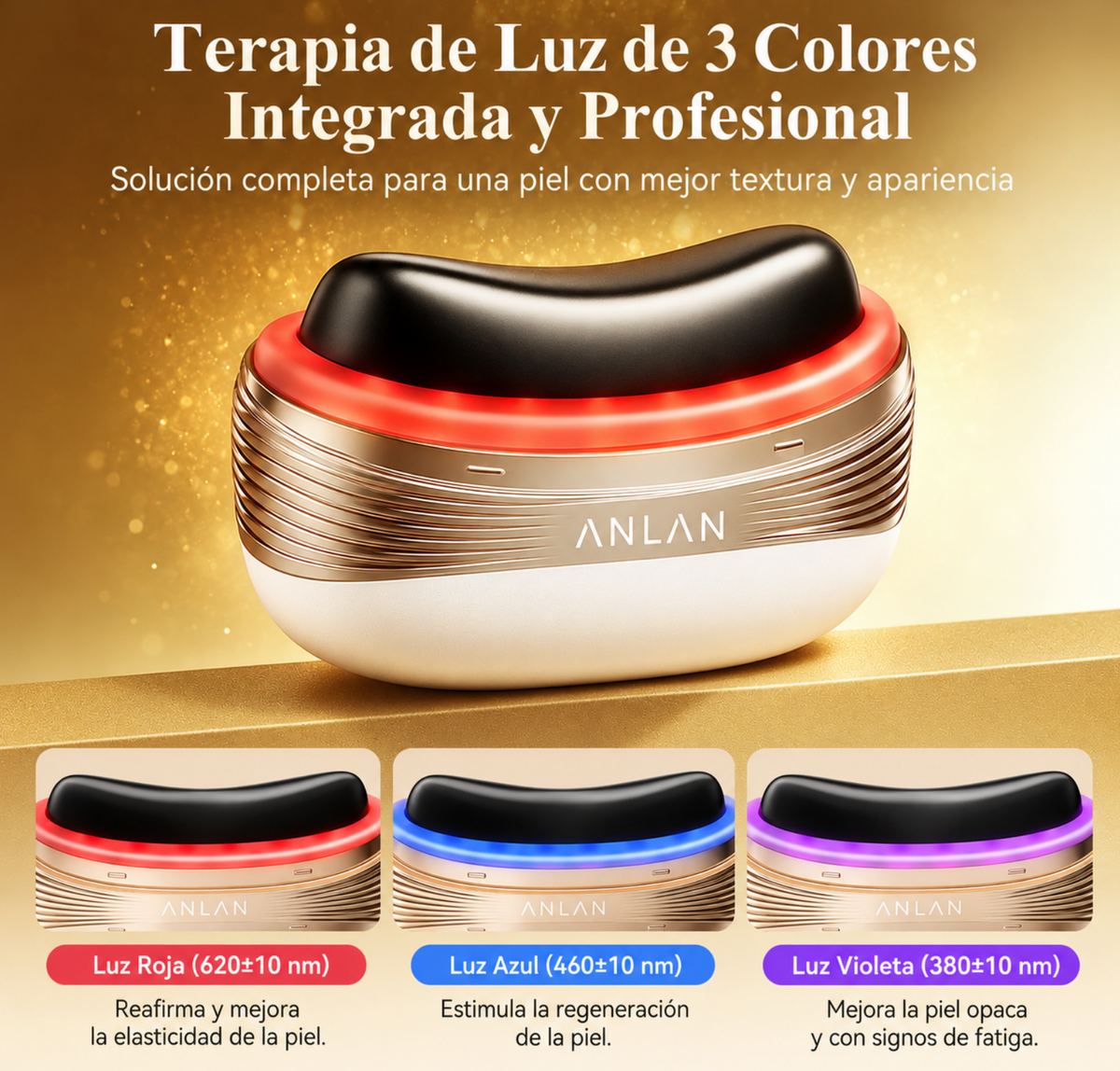 Masajeador Facial/capilar 2 en 1 Gua Sha con Jade Natural y Terapia LED
