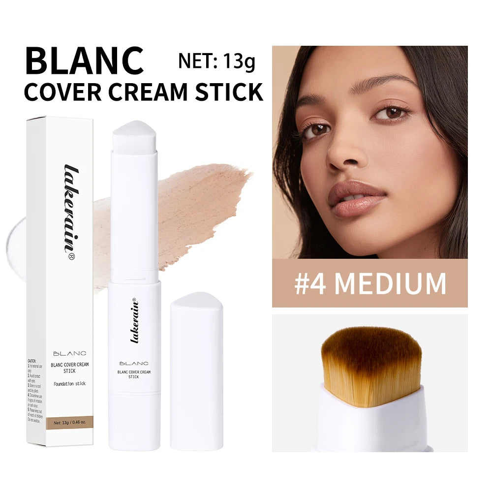 Base de maquillaje coreana en barra que cambia de color, con alta cobertura y acabado resistente al agua. Presentación de doble punta con brocha integrada.