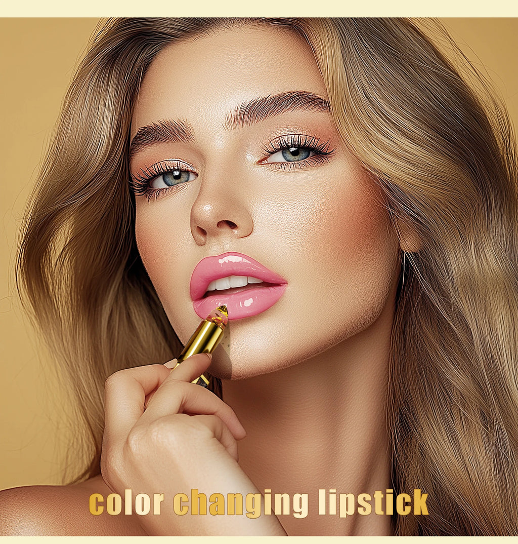 Labial Flor Cristalina de larga duración que Cambia de Color con la Temperatura – Hidratante, Transparente y Resistente al Agua