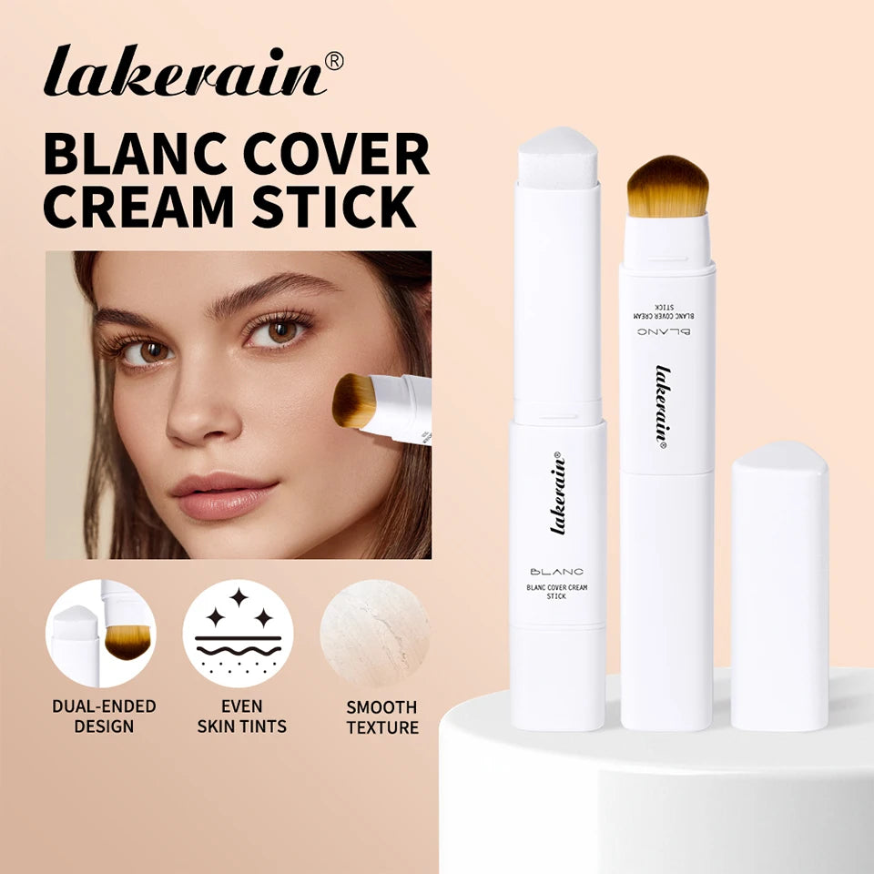 Base de maquillaje coreana en barra que cambia de color, con alta cobertura y acabado resistente al agua. Presentación de doble punta con brocha integrada.