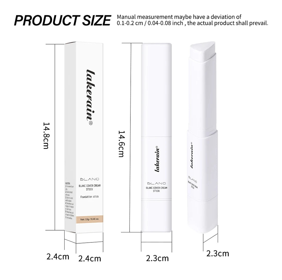 Base de maquillaje coreana en barra que cambia de color, con alta cobertura y acabado resistente al agua. Presentación de doble punta con brocha integrada.