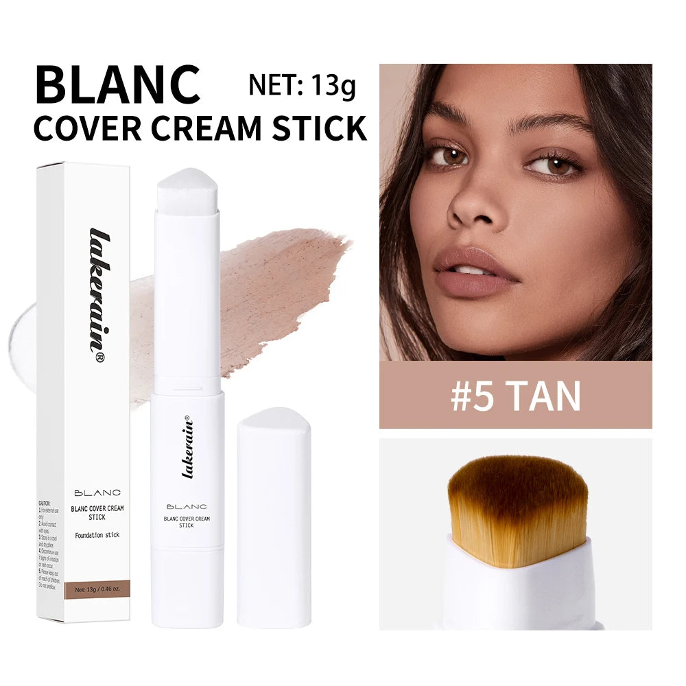 Base de maquillaje coreana en barra que cambia de color, con alta cobertura y acabado resistente al agua. Presentación de doble punta con brocha integrada.
