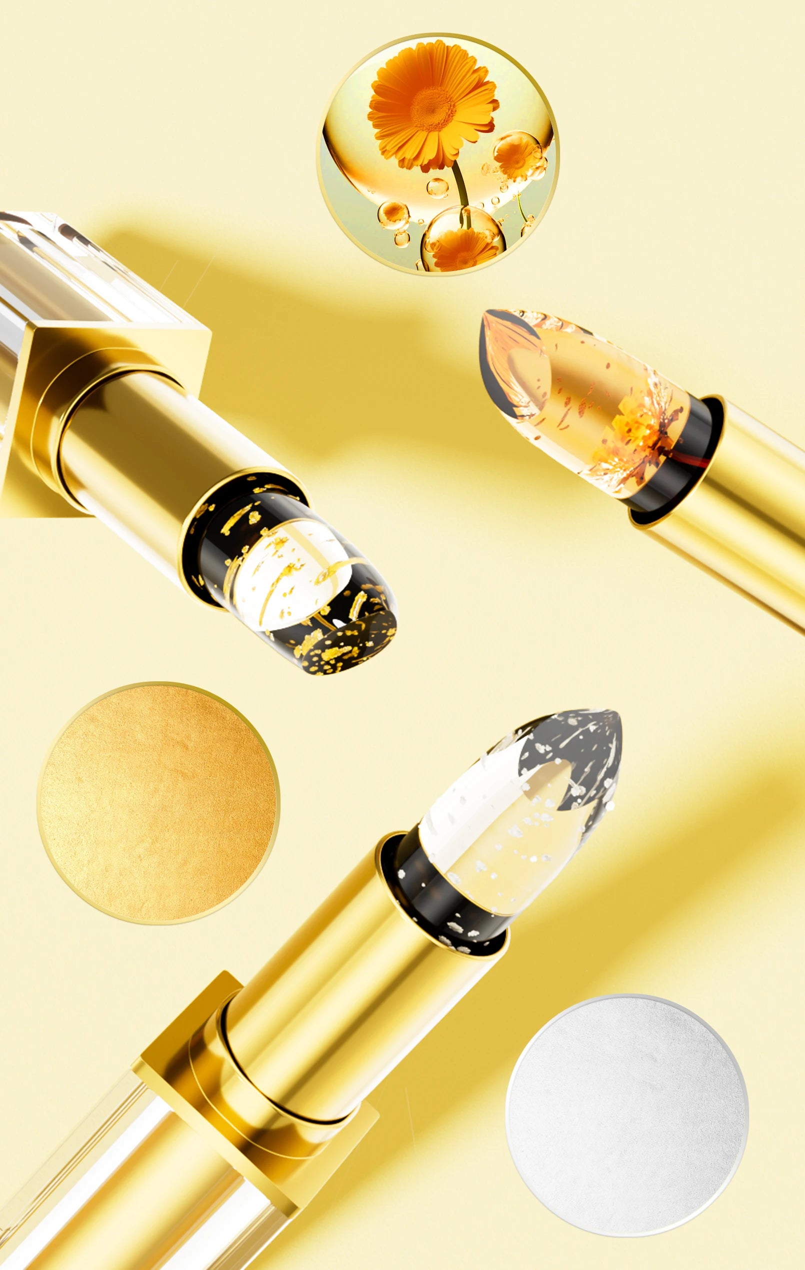 Labial Flor Cristalina de larga duración que Cambia de Color con la Temperatura – Hidratante, Transparente y Resistente al Agua