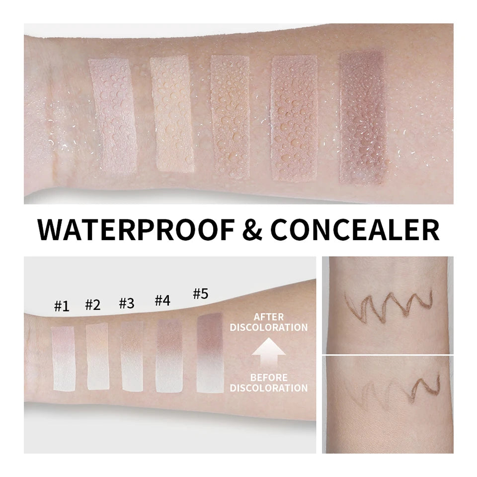 Base de maquillaje coreana en barra que cambia de color, con alta cobertura y acabado resistente al agua. Presentación de doble punta con brocha integrada.