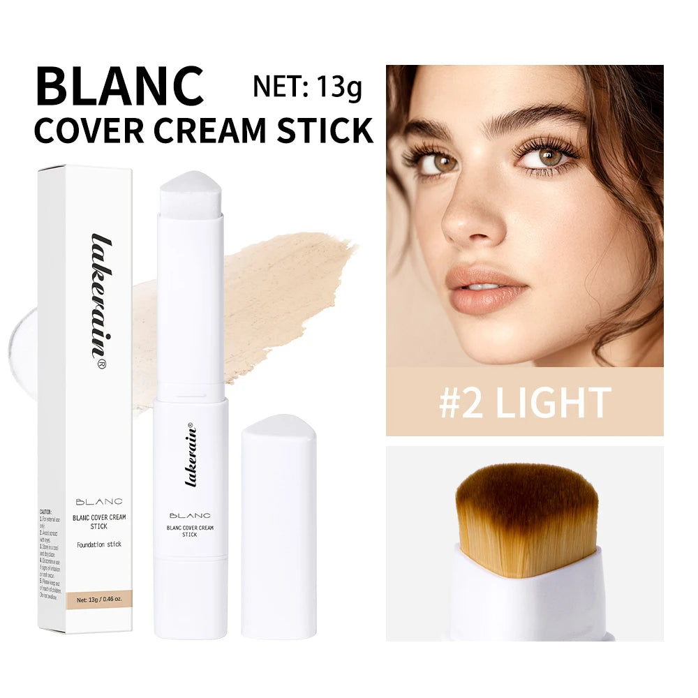 Base de maquillaje coreana en barra que cambia de color, con alta cobertura y acabado resistente al agua. Presentación de doble punta con brocha integrada.