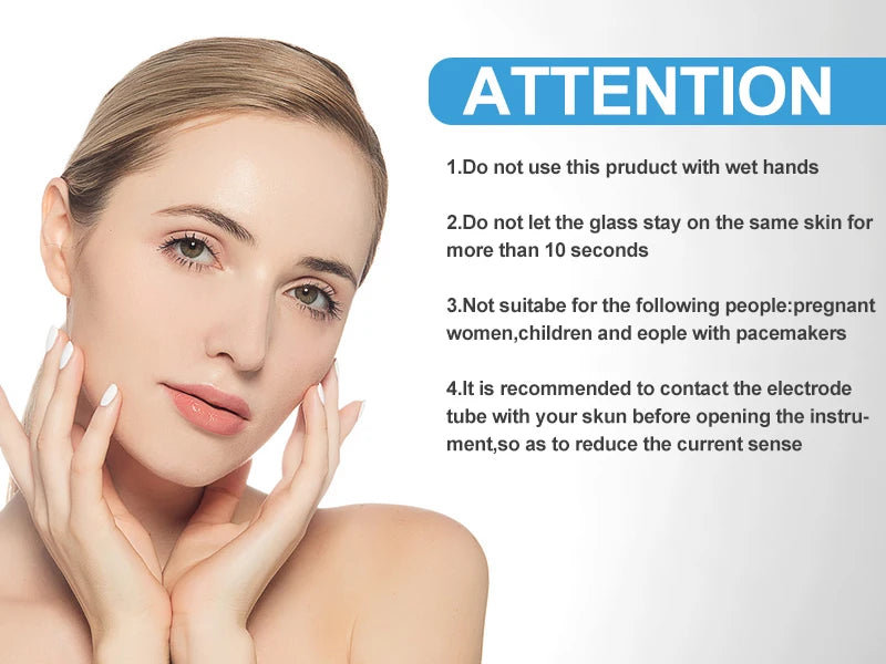Varita Facial de Alta Frecuencia – Terapia Antiedad y Antiacné con Electroterapia y Electrodos de Cristal