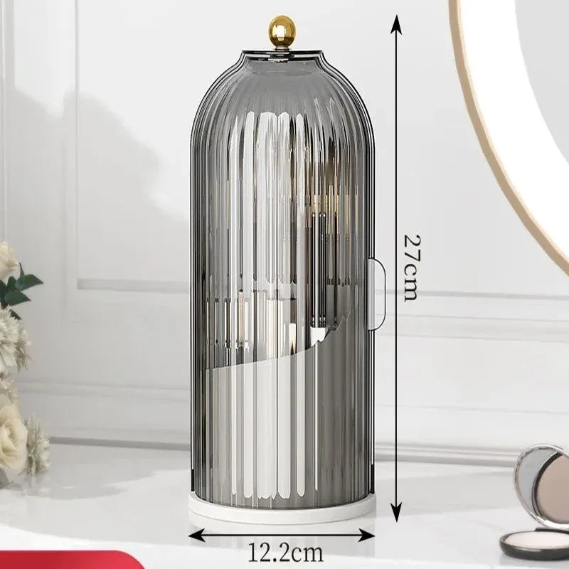Organizador Giratorio de Maquillaje con Tapa Antipolvo 360°