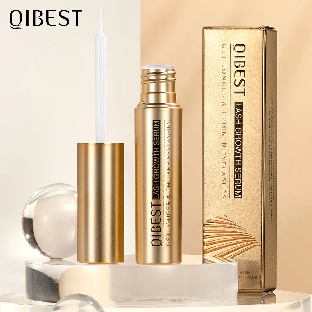 Suero de Crecimiento para Pestañas y cejas QIBEST con Ingredientes Naturales – Fórmula Suave sin Irritación para Pestañas y Cejas Más Largas y Gruesas