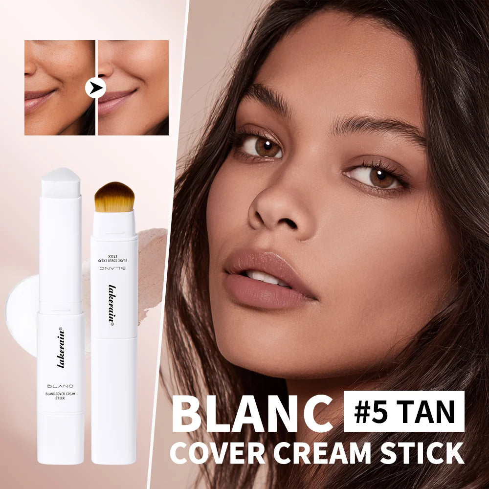 Base de maquillaje coreana en barra que cambia de color, con alta cobertura y acabado resistente al agua. Presentación de doble punta con brocha integrada.