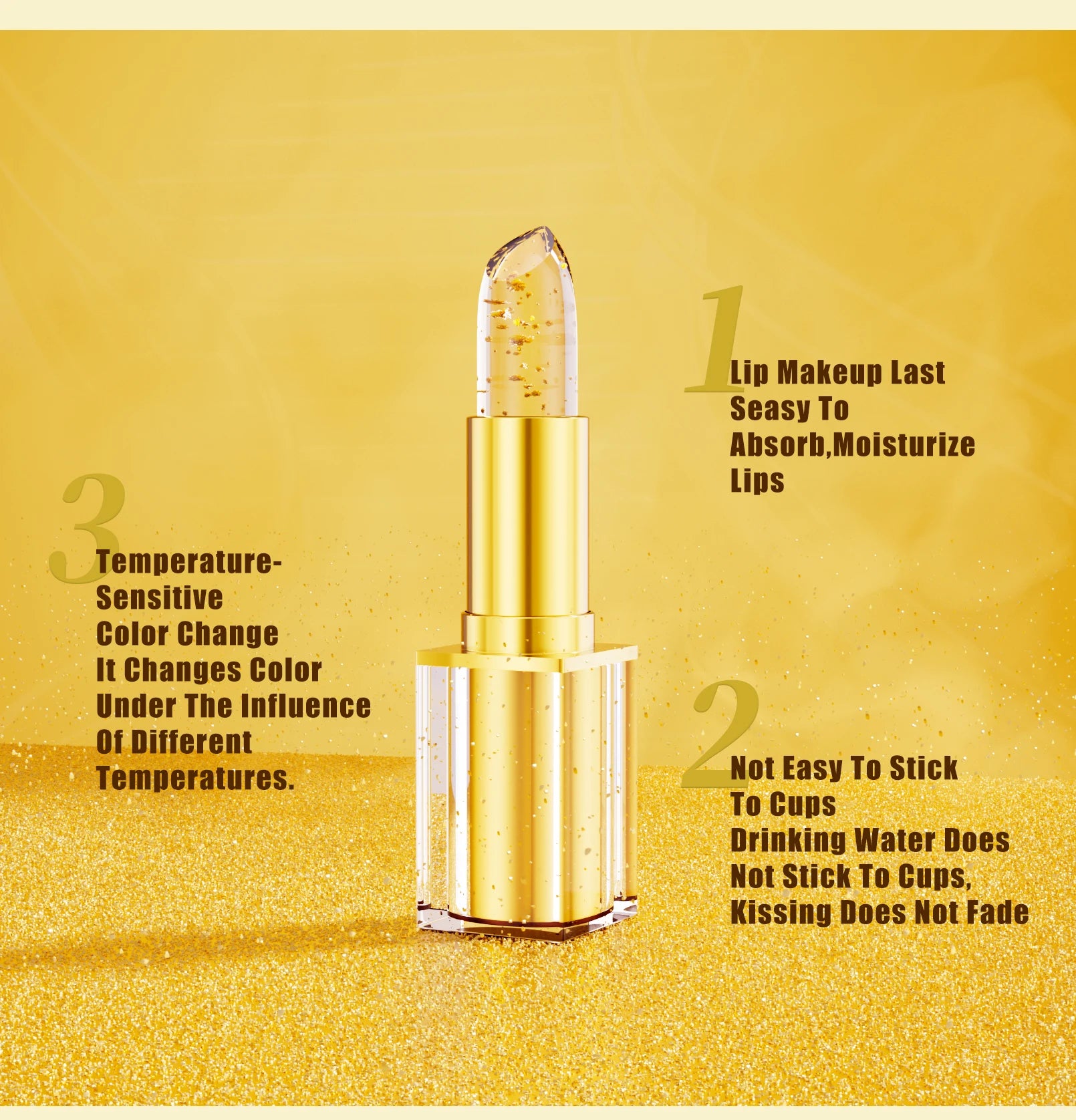 Labial Flor Cristalina de larga duración que Cambia de Color con la Temperatura – Hidratante, Transparente y Resistente al Agua