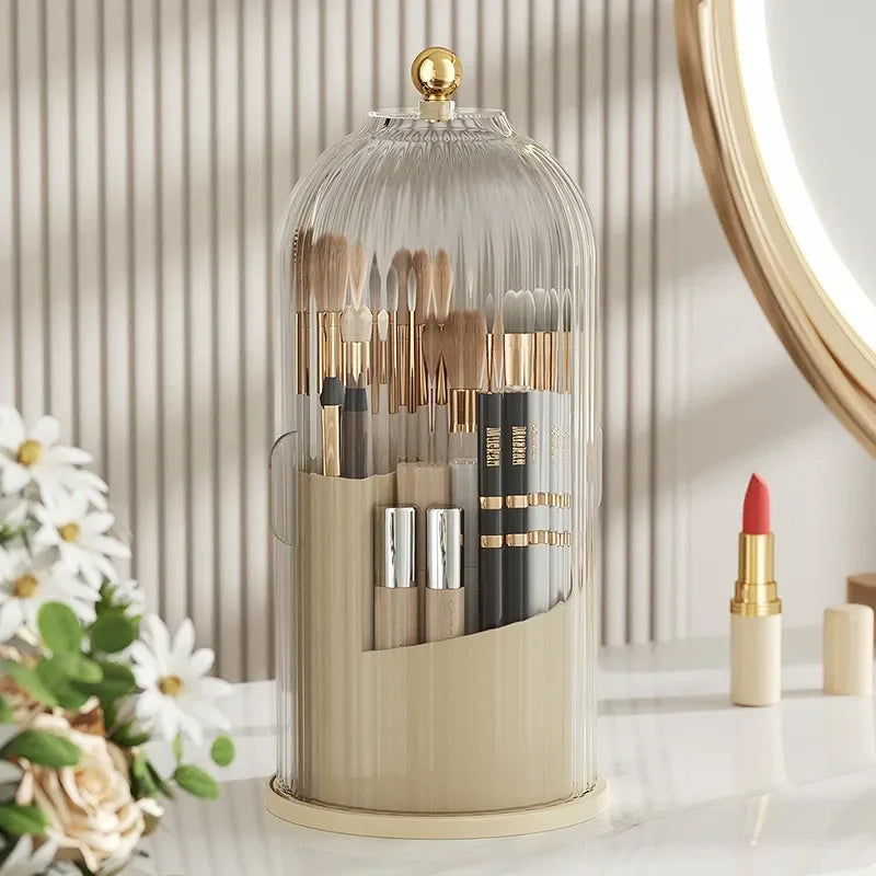 Organizador Giratorio de Maquillaje con Tapa Antipolvo 360°