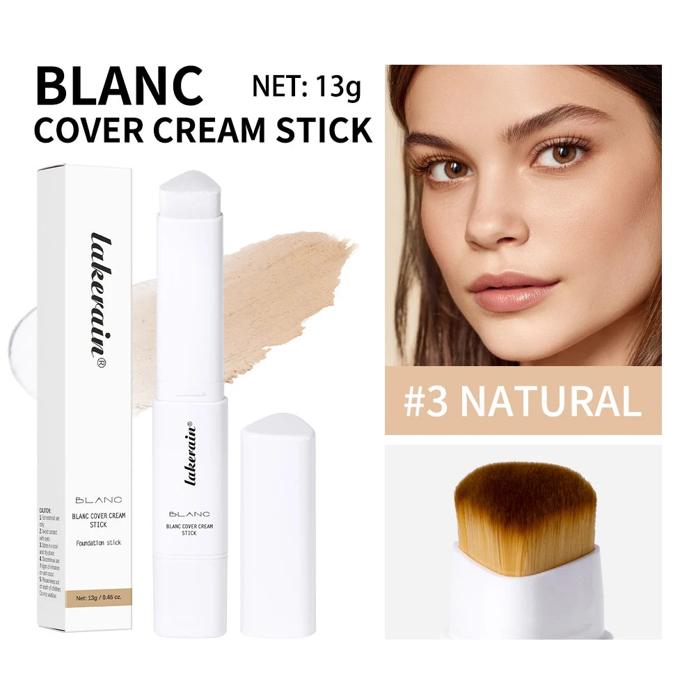 Base de maquillaje coreana en barra que cambia de color, con alta cobertura y acabado resistente al agua. Presentación de doble punta con brocha integrada.